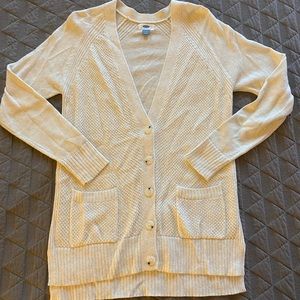 Cream Colored Textured Cardigan